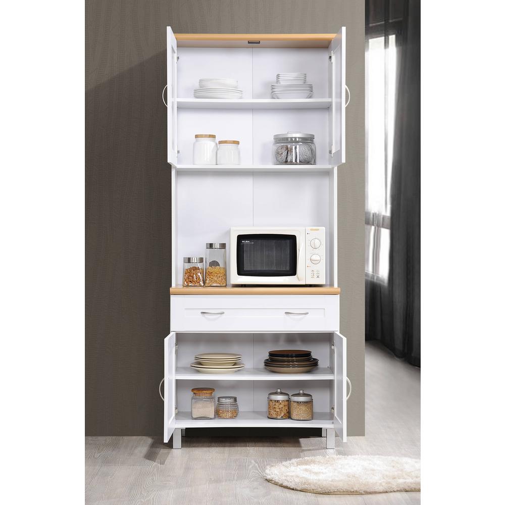 HODEDAH China Cabinet White with Microwave Shelf-HIK92 WHITE - The Home ...
