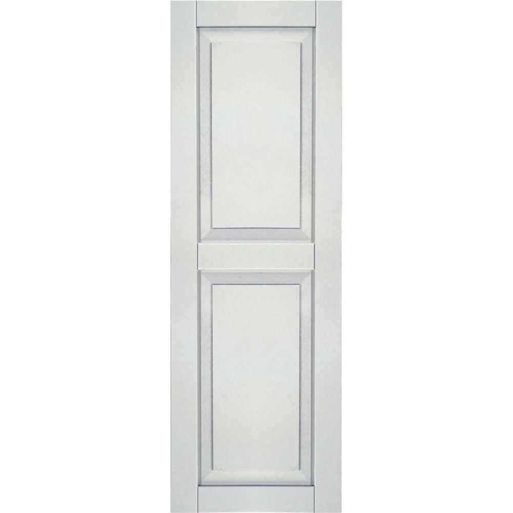 Builders Edge 12 in. x 39 in. Raised Panel Vinyl Exterior Shutters Pair