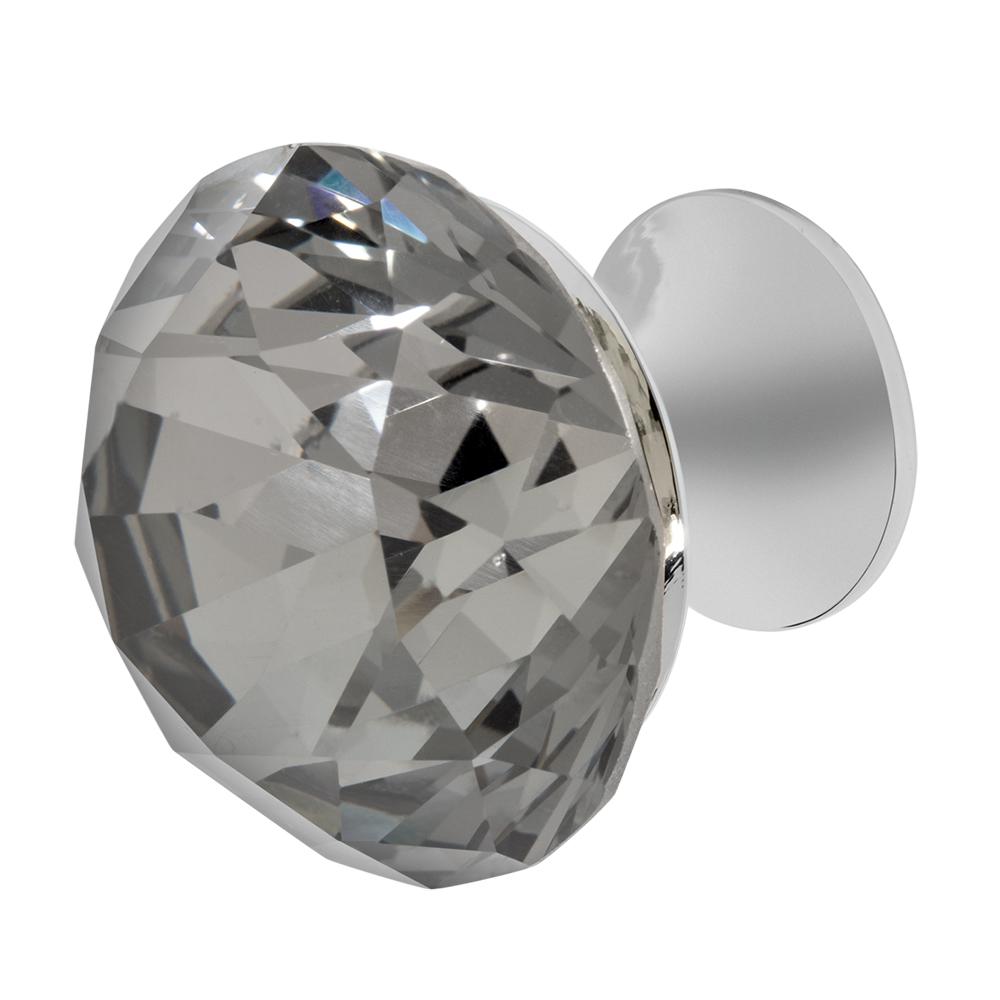 Wisdom Stone Nina 13/8 in. Chrome with Smoke Crystal Knob