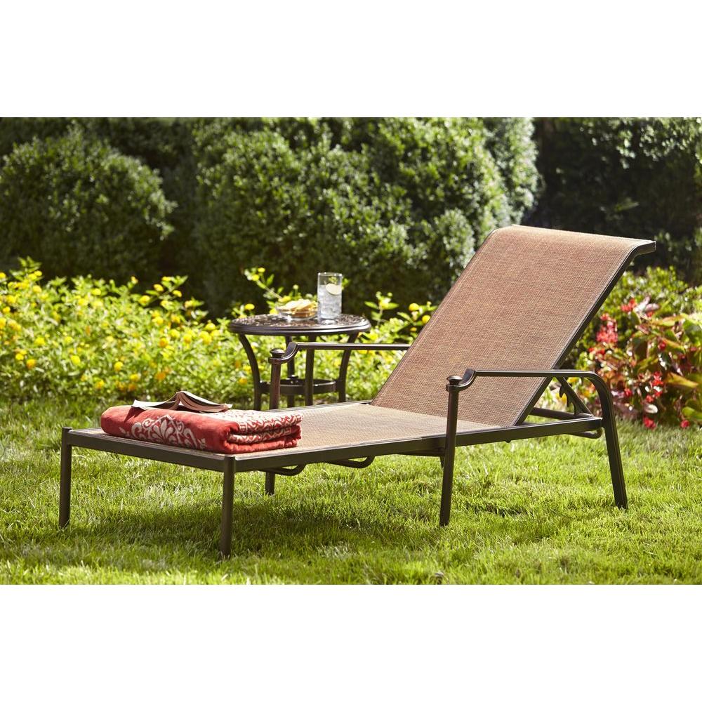 Hampton Bay Niles Park Sling Patio Chaise LoungeADH04302K01  The Home Depot