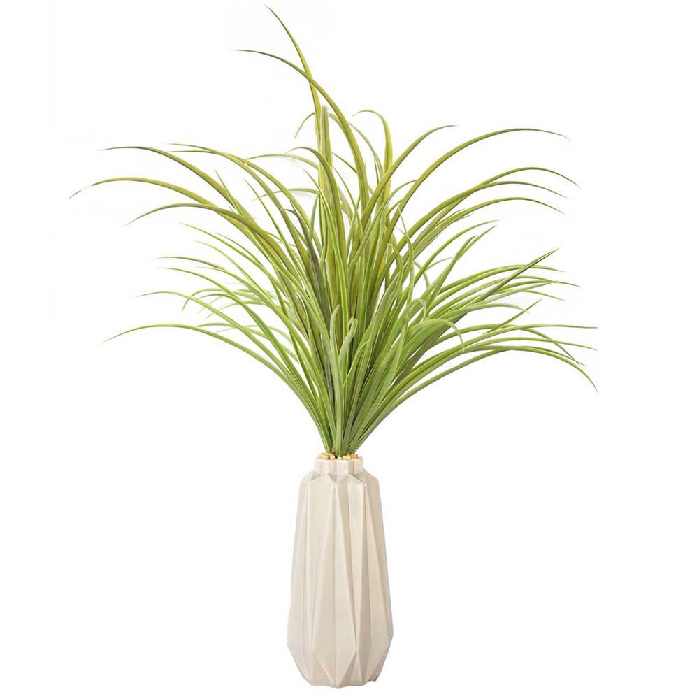 26 in. Tall Plastic Grass Artificial Indoor/ Outdoor Faux Dcor in White