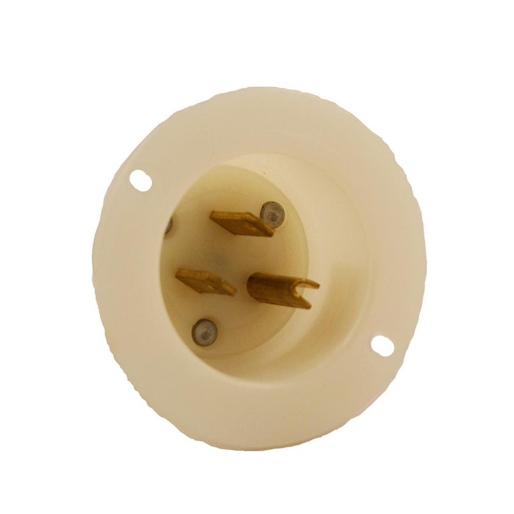 Leviton 15 Amp 125 Volt D Inlet Grounding Straight Blade Leviton 15 Amp 125 Volt D Inlet Grounding Straight Blade White