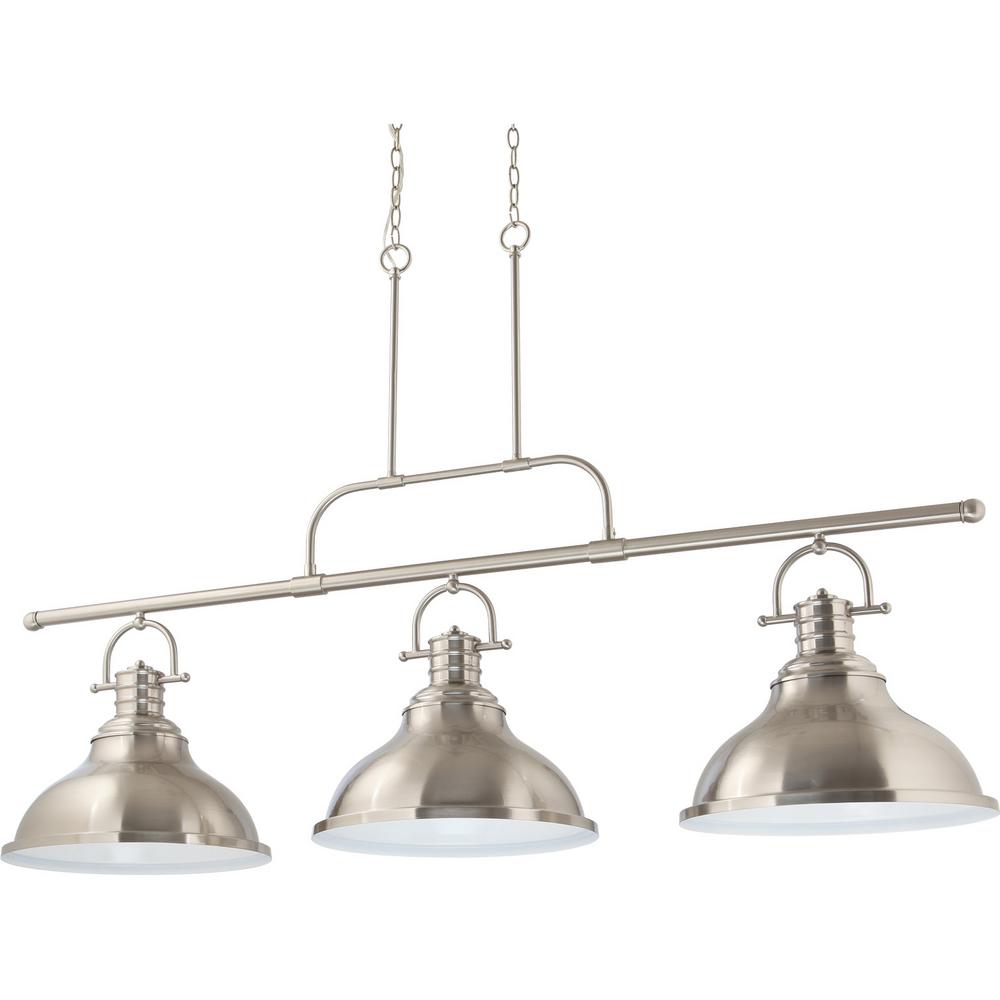 Volume Lighting 3-Light Indoor Brushed Nickel Linear ...