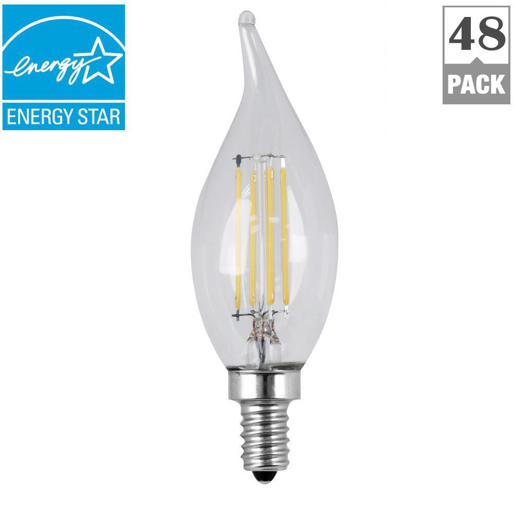 Liance Light Bulbs The Home Depot 60w Equivalent Soft White 2700k Ca10 Dimmable Filament Led Candelabra Base