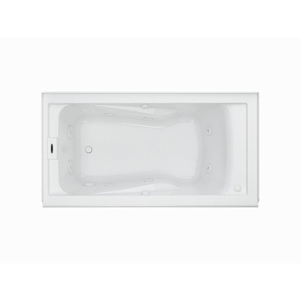 American Standard Everclean 60 In Acrylic Left Drain Rectangular Alcove Whirlpool Bathtub In White