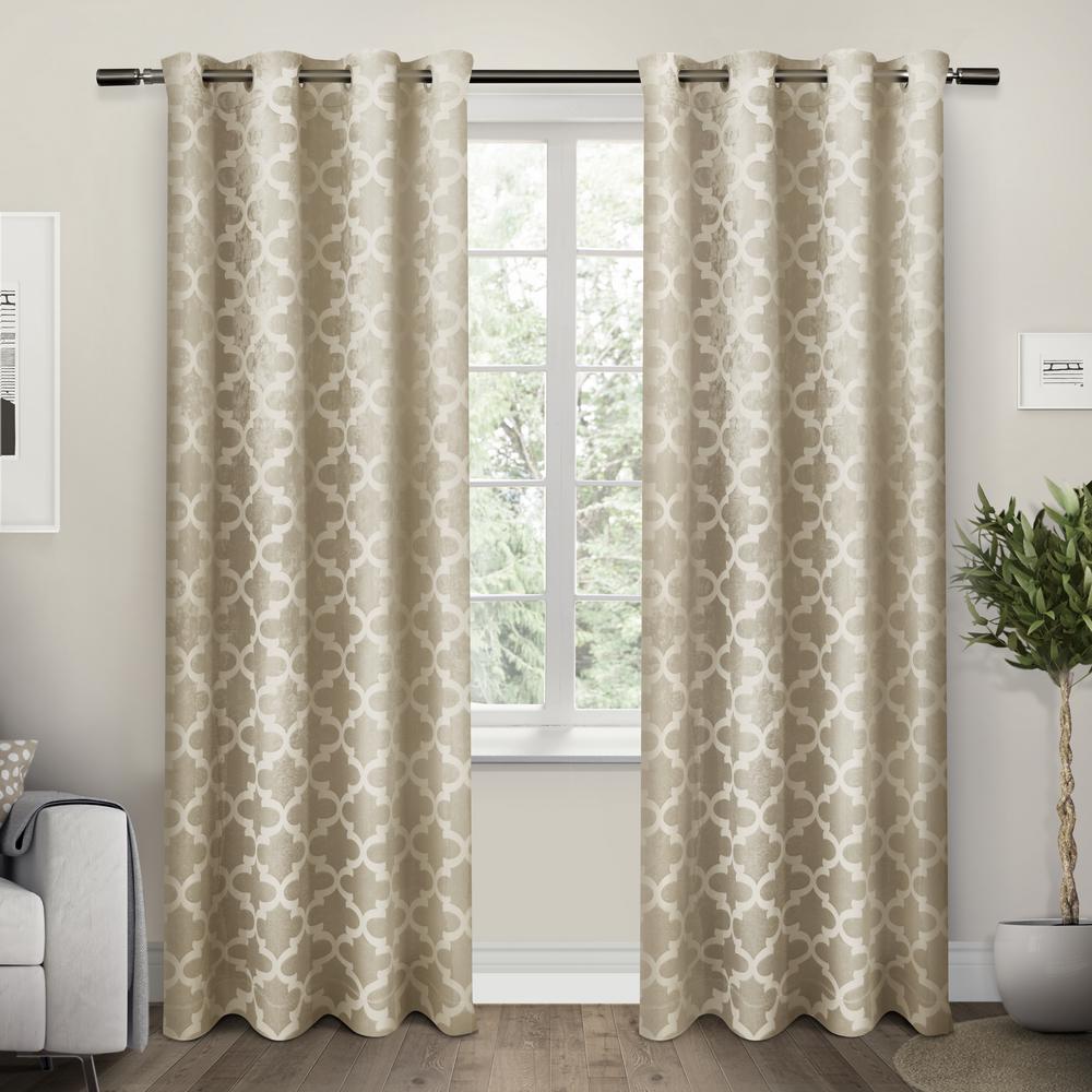 Cartago 54 In W X 108 In L Woven Blackout Grommet Top Curtain