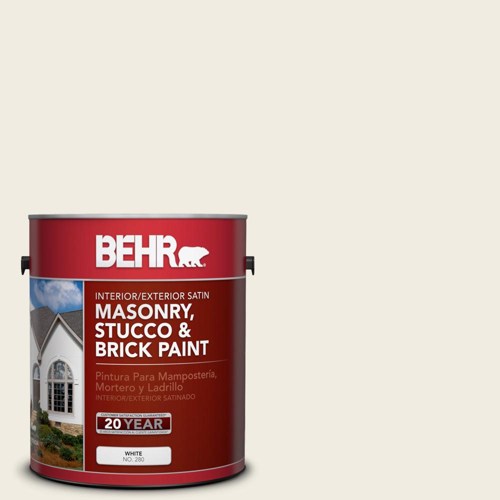 BEHR 1 gal. YLW5 Swiss Coffee Satin Interior/Exterior Masonry, Stucco
