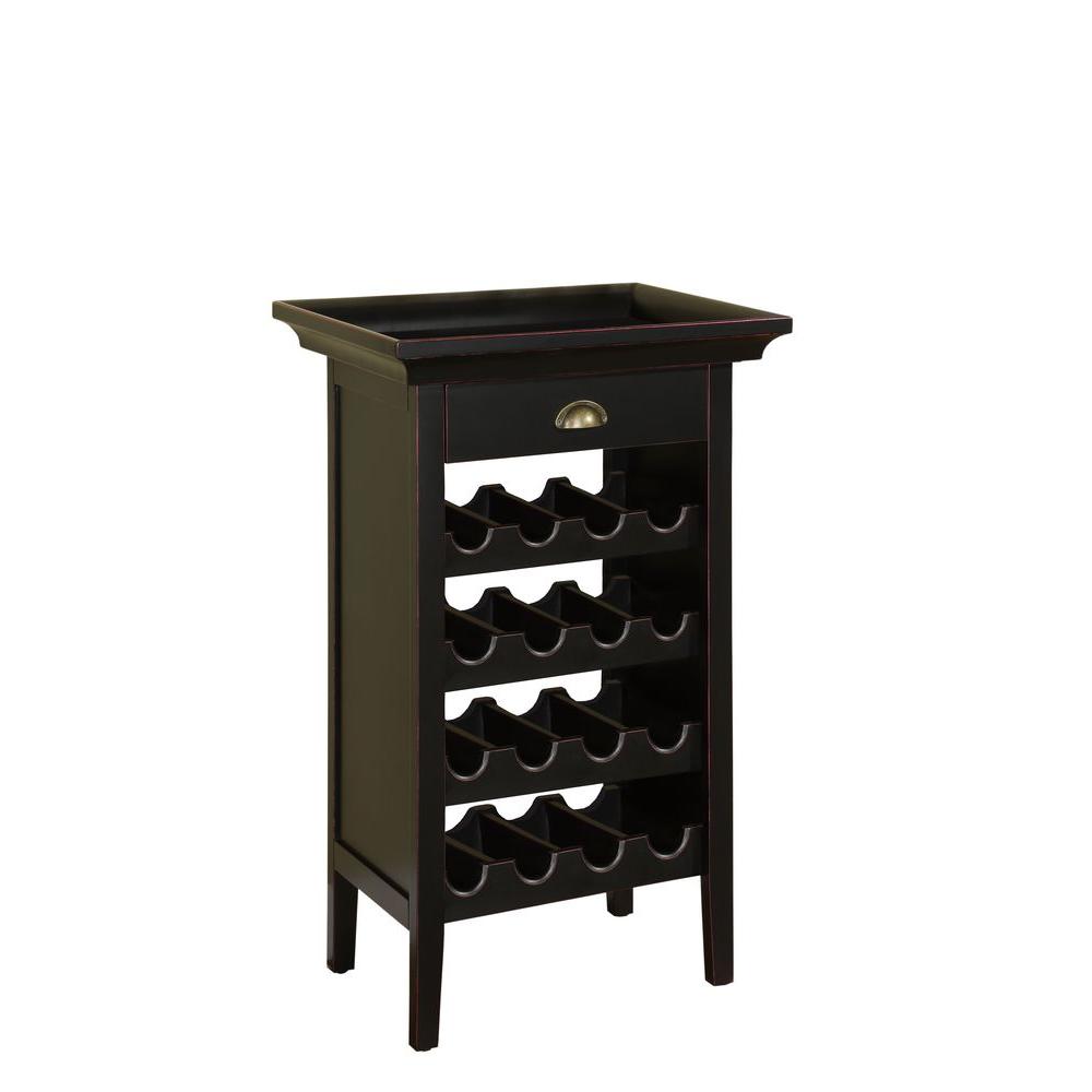 Powell Company 16 Bottle Black Floor Wine Rack 502 426 The Home