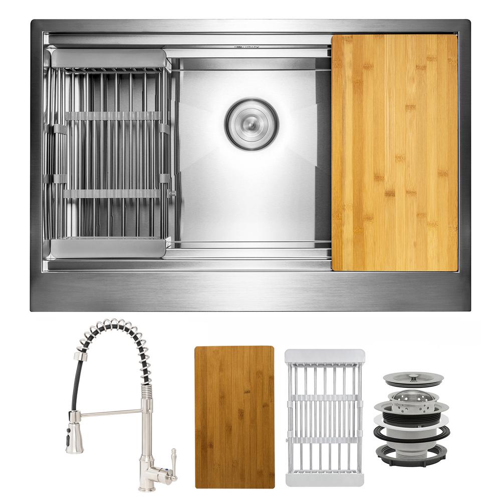 AKDY Handcrafted AllinOne Apron Mount 33 in. x 20 in. x 9 in. Single