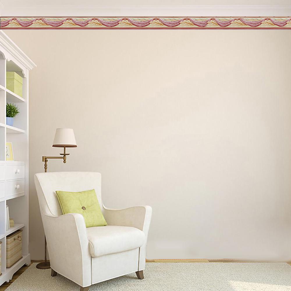 Falkirk Peel And Stick Pink Curtains Leaves Distressed Yellow Self