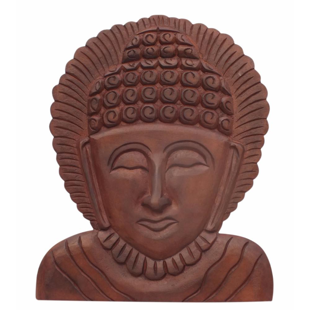 The Urban Port Brown Buddha Wooden Wall Hanging Art Decor Upt 148947 The Home Depot