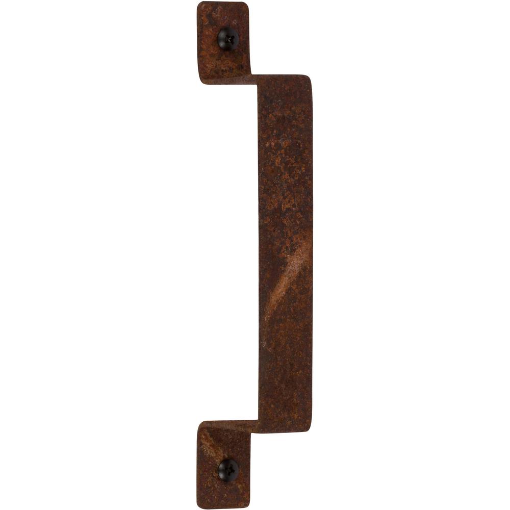Delaney 73/4 in. Weathered Rust Barn Door Hardware Flat Square Pull HandleBD0043 The Home Depot