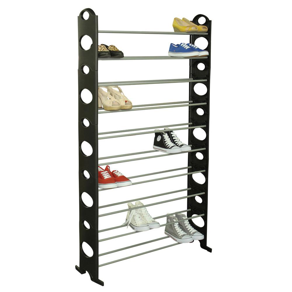 Home Basics 50 Pair 37 In Shoe Organizer Sr10745 The Home Depot