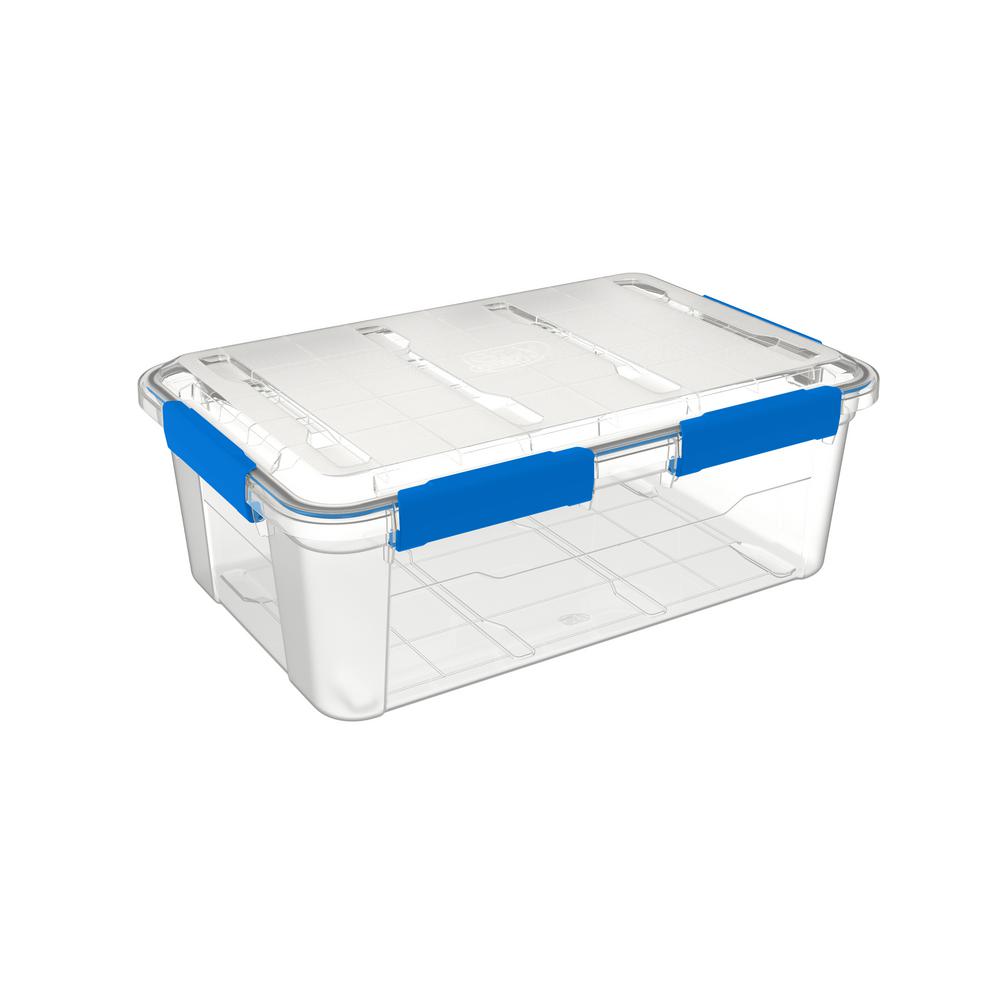 Ezy Storage 32L/33.8Qt Waterproof Clear Latch Tote IP67FBA34062 The