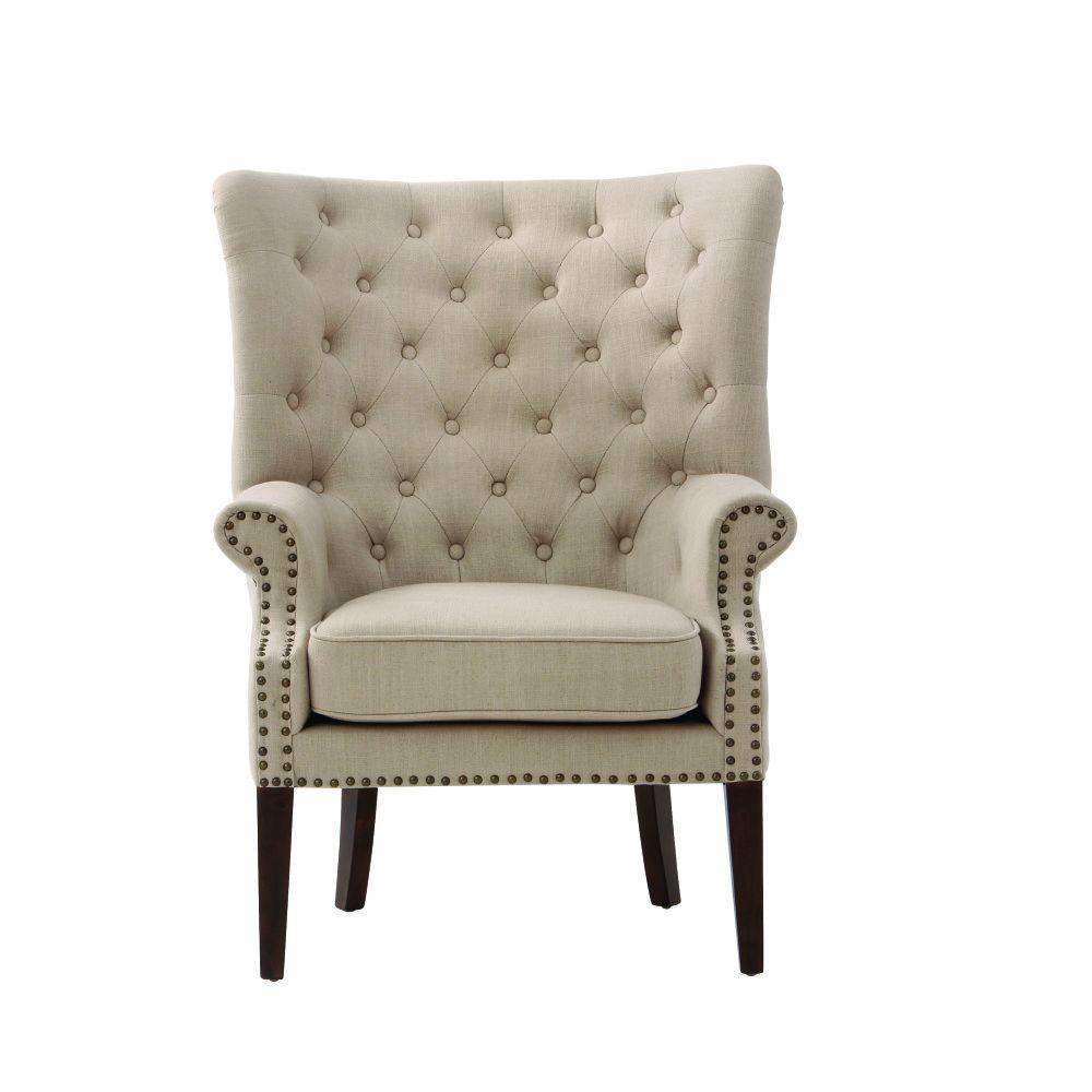 beige and white accent chairs