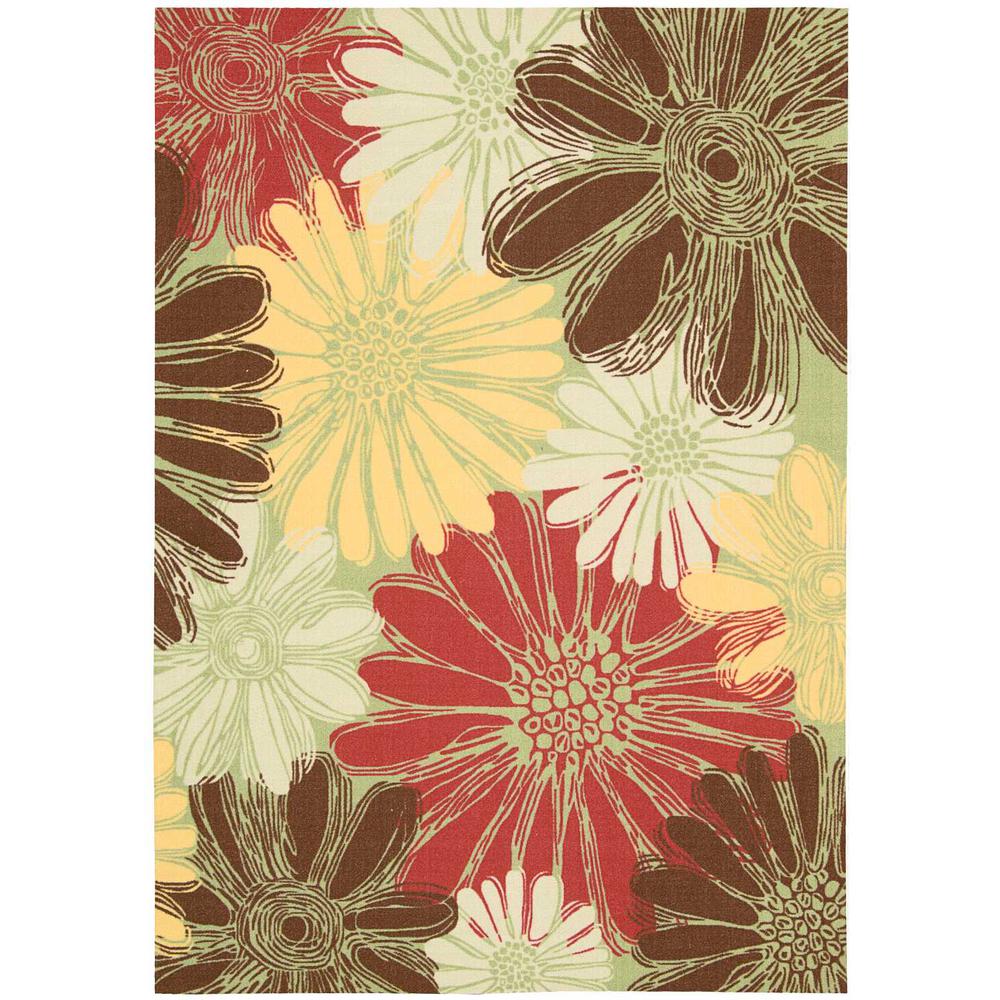 Nourison Home And Garden Daisies Green 10 Ft X 13 Ft Indoor