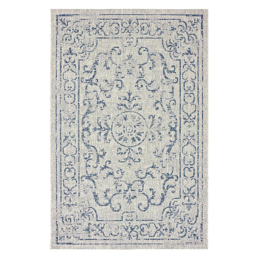 Lr Resources Sun Shower Navy Gray 5 Ft X 8 Indoor Outdoor Rectangular Area Rug