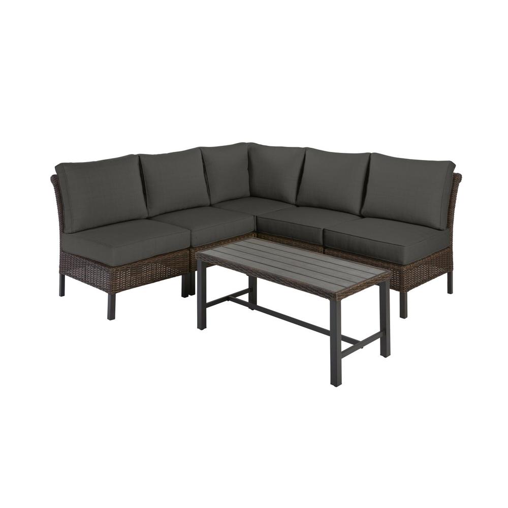 Hampton Bay Harper Creek Brown 6 Piece Steel Outdoor Patio