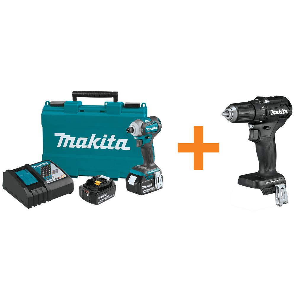 Makita 18Volt LithiumIon Brushless Impact Driver Kit (5.0Ah) with