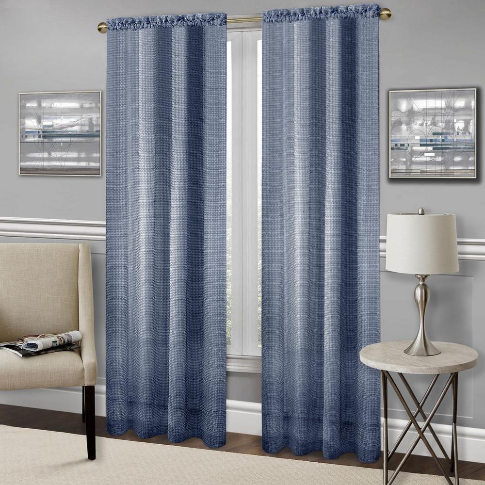 Achim Richmond Navy Polyester Rod Pocket Curtain 52 In W X 84 Navy Polyester Rod Pocket Curtain