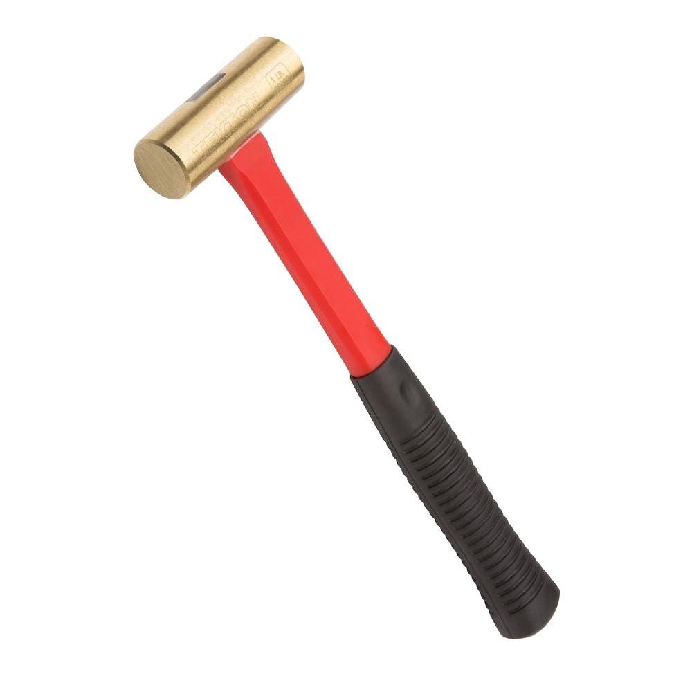 TEKTON 16 oz. Jacketed Fiberglass Brass Hammer30903 The Home Depot