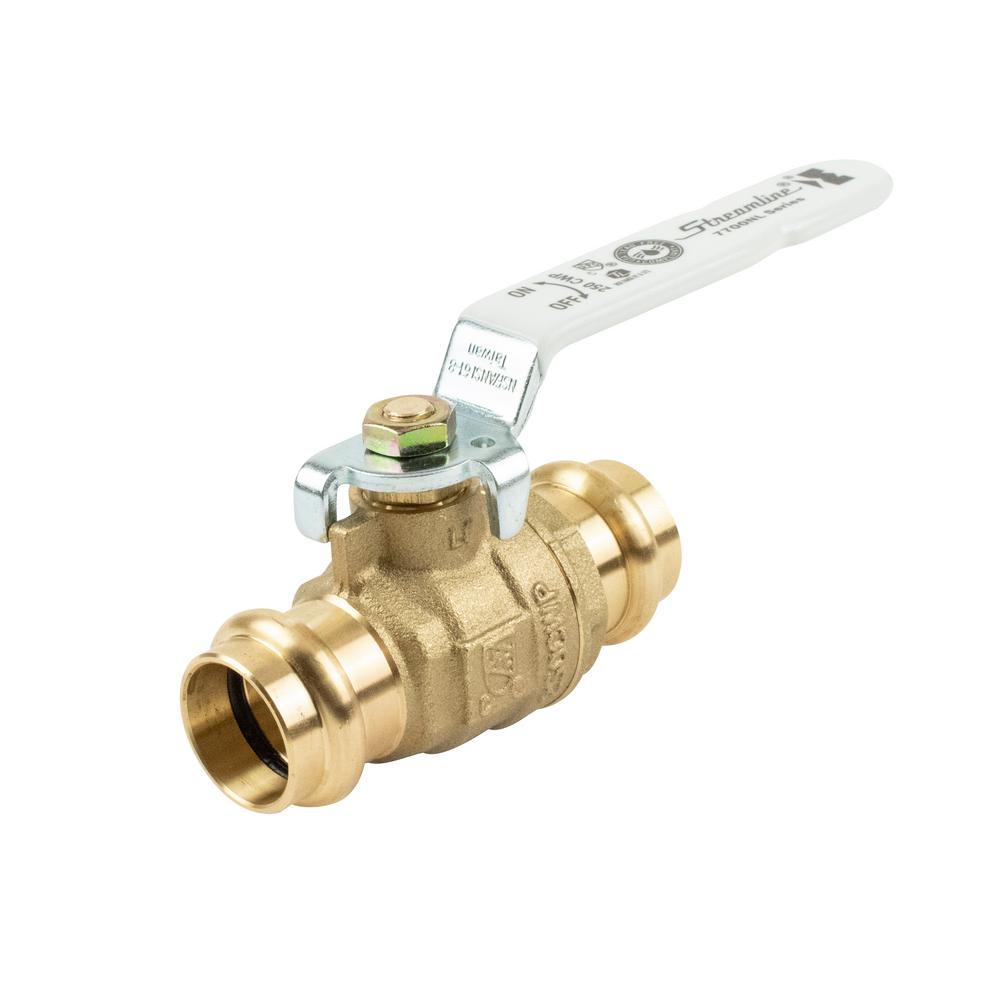 Streamline 3/4 in. Brass Press x Press Ball Valve117724HPV The Home