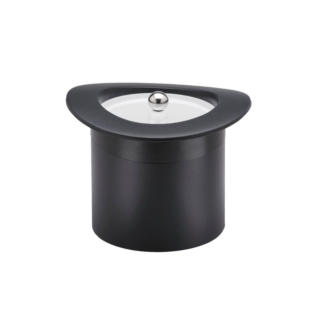 Kraftware Top Hat 3 Qt. Black w/Black Band Ice Bucket, Lucite Cover63275 The Home Depot