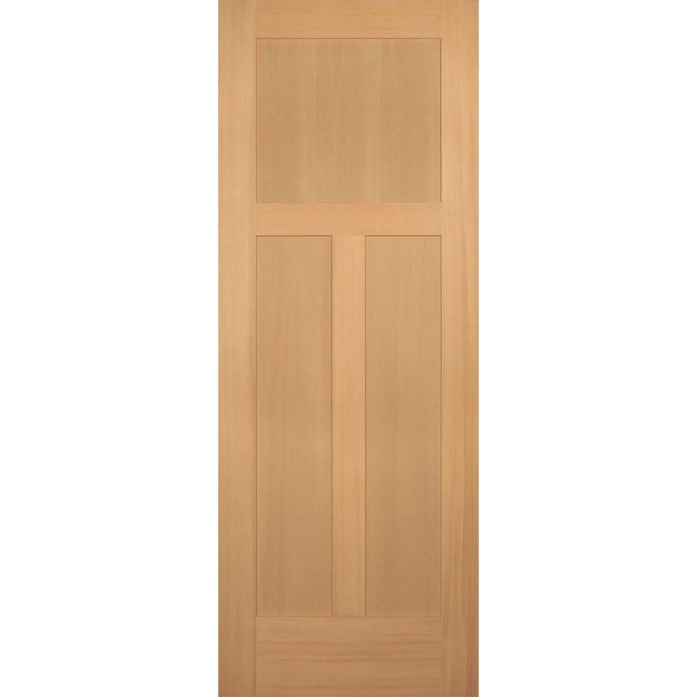 Builders Choice 30 in. x 80 in. 3-Panel Craftsman Solid ...