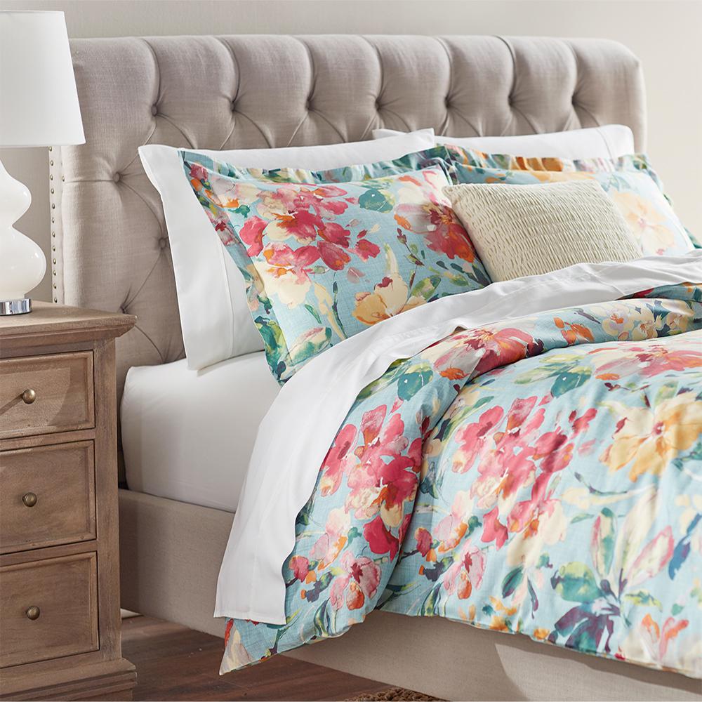 Home Decorators Collection Garden Bloom Blue and Multi King Duvet