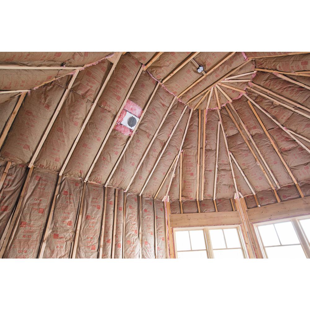 Owens Corning R 38 Ecotouch Pink Cathedral Ceiling Kraft Faced Fiberglass Insulation Batt 23 3 4 In X 48 In 8 Bags