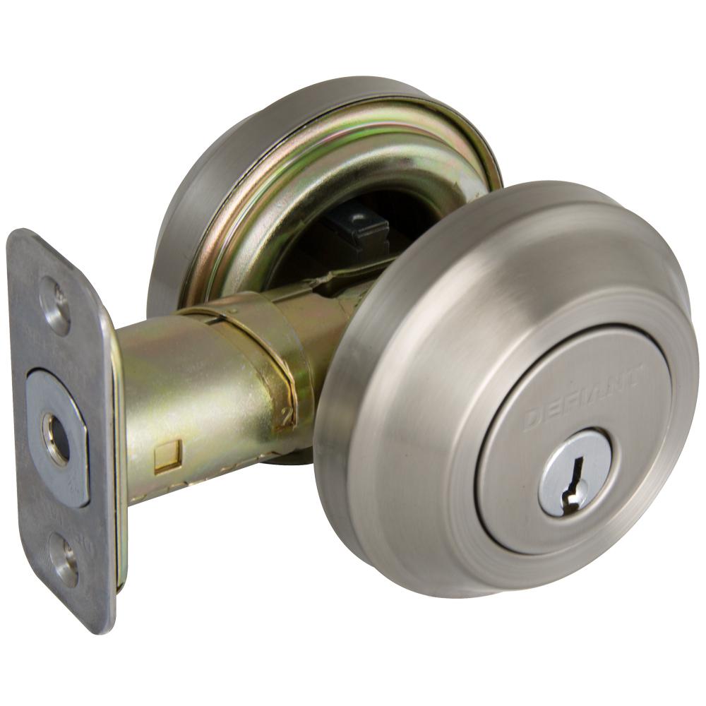 Defiant Satin Nickel Low Profile Double Cylinder DeadboltDC1X22 The