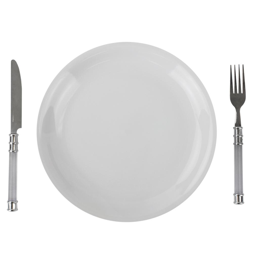 Home Basics 10 5 In Ceramic Dinner Plate In White Cd01935 The Home Depot