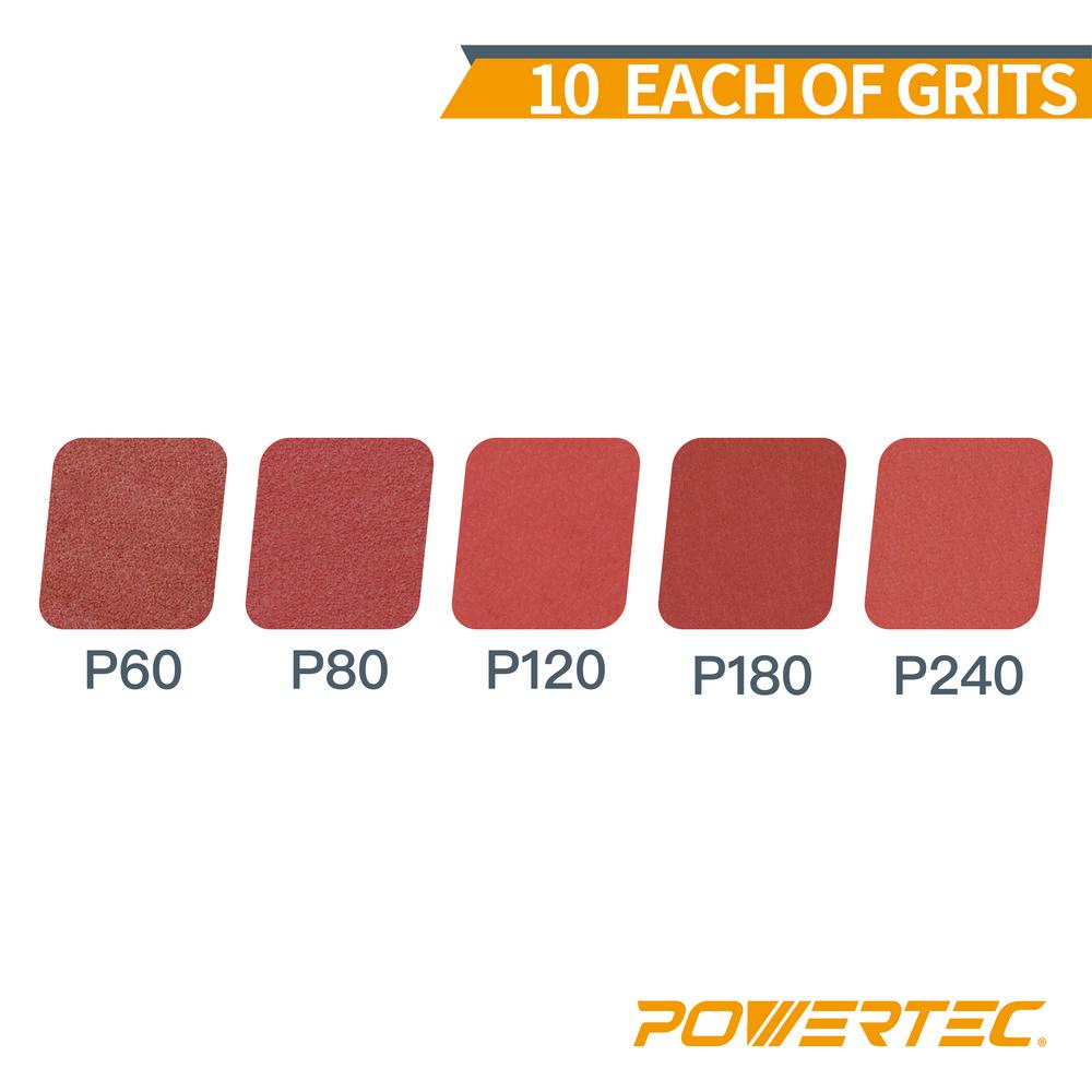POWERTEC 110410 12-Inch PSA 240 Grit Aluminum Oxide Adhesive Sanding Disc 10-Pack