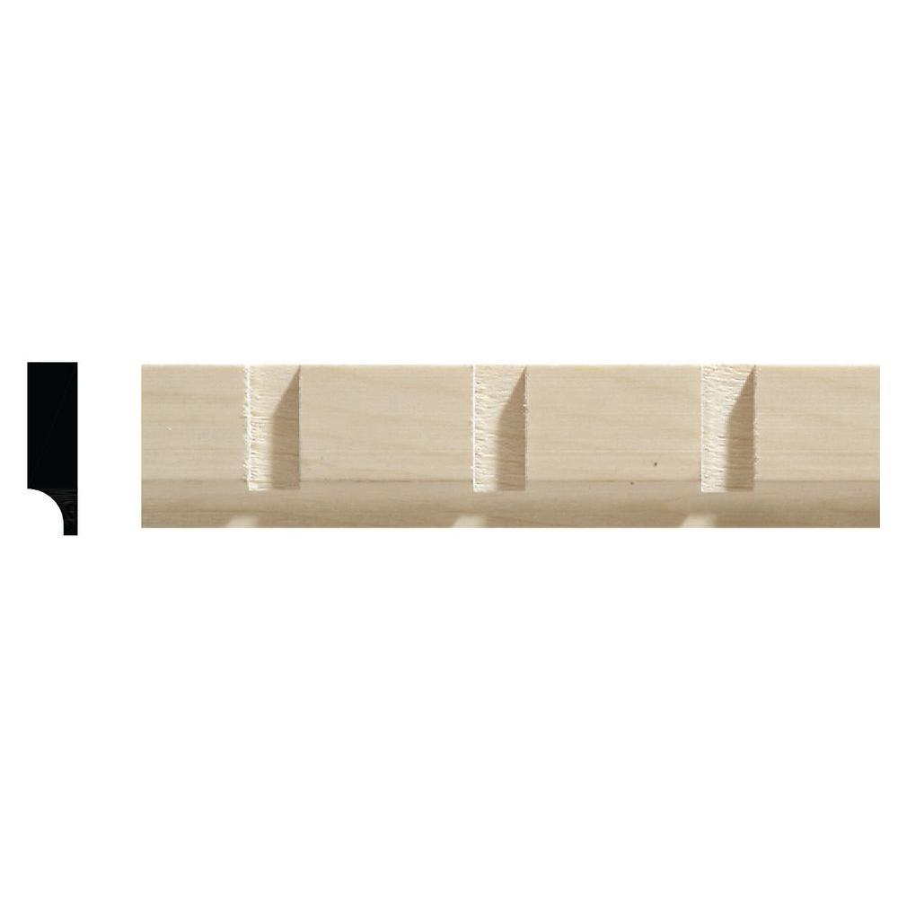 Ornamental Mouldings 5255 11/32 in. x 13/16 in. x 96 in. White Hardwood Dentil Trim Moulding