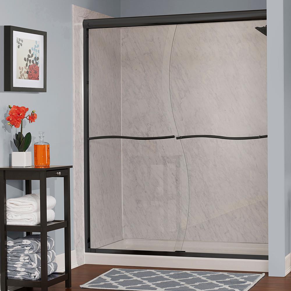 Foremost Cove 60 In W X 72 In H Frameless Sliding Shower Door In
