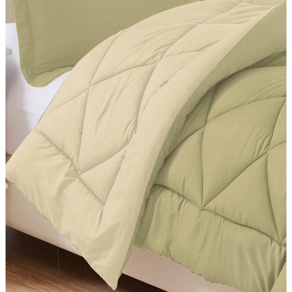 Elegant Comfort 3 Piece Sage Cream Full Queen Comforter Set Cmf Q