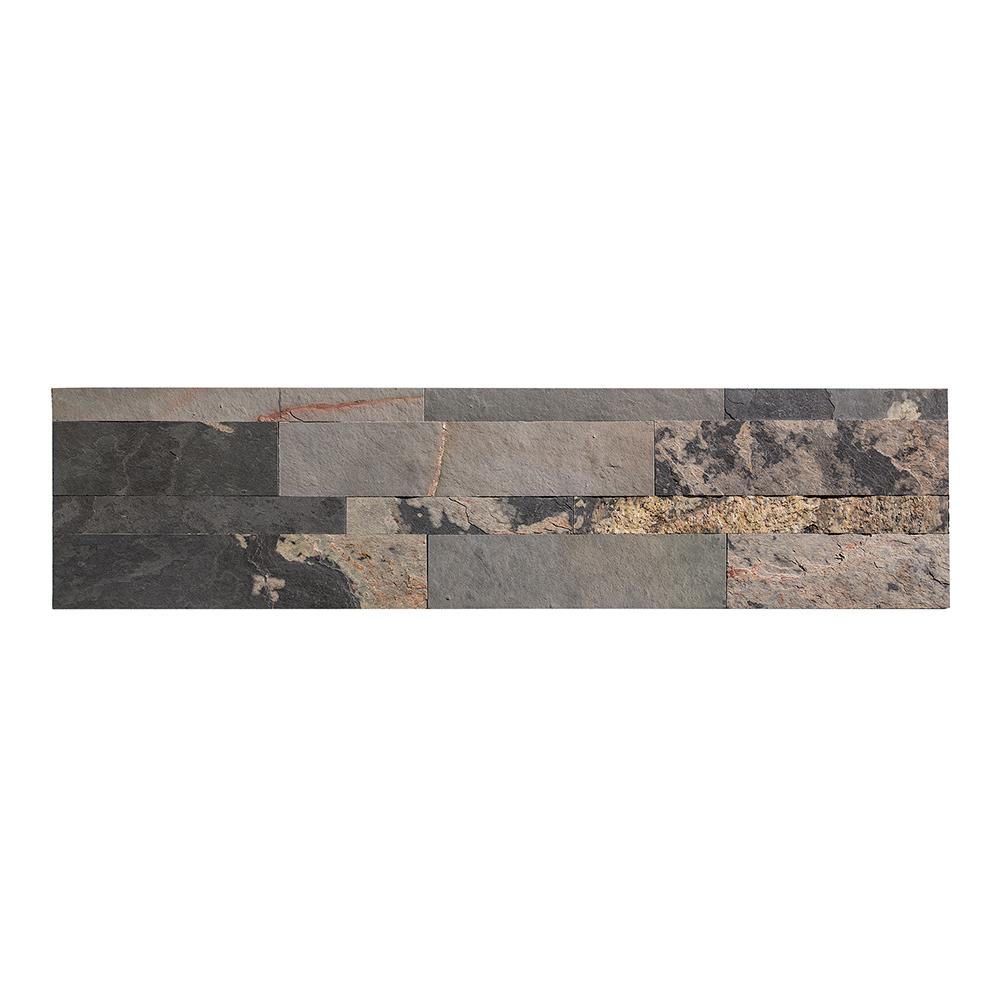 Aspect 24 In X 6 L And Stick Stone Decorative Backsplash L And Stick Stone Decorative Backsplash In Medley Slate 3 Pack A95 81 The Home Depot