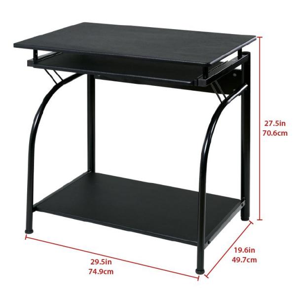 Onespace Black Stanton Computer Desk With Pullout Keyboard Tray 50