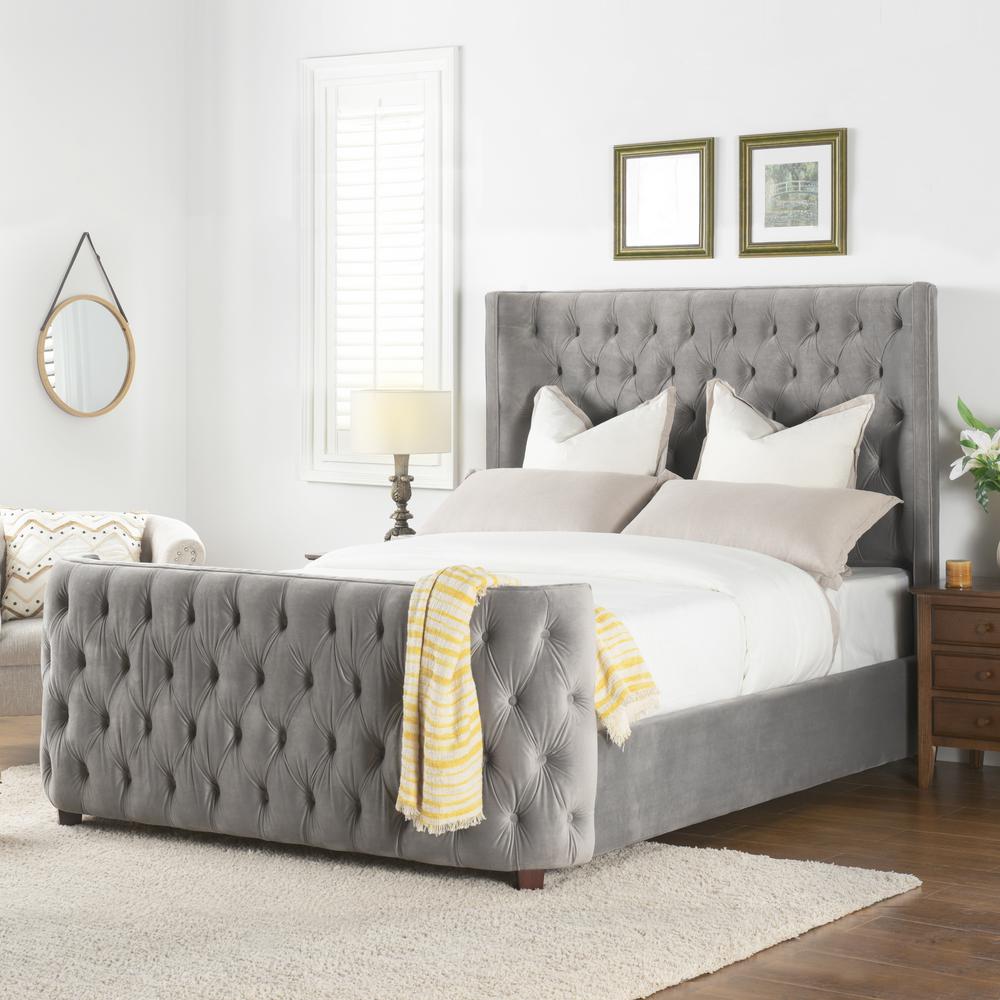 Jennifer Taylor Antique White Queen Brooklyn Tufted Headboard Bed-2559 ...