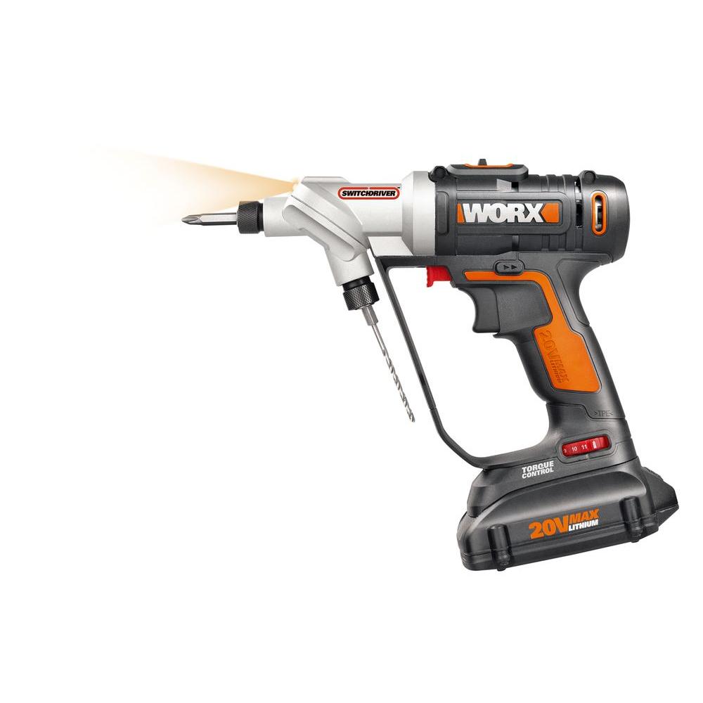 Worx 20Volt LithiumIon 1/4 in. Cordless Drill/DriverWX176L The