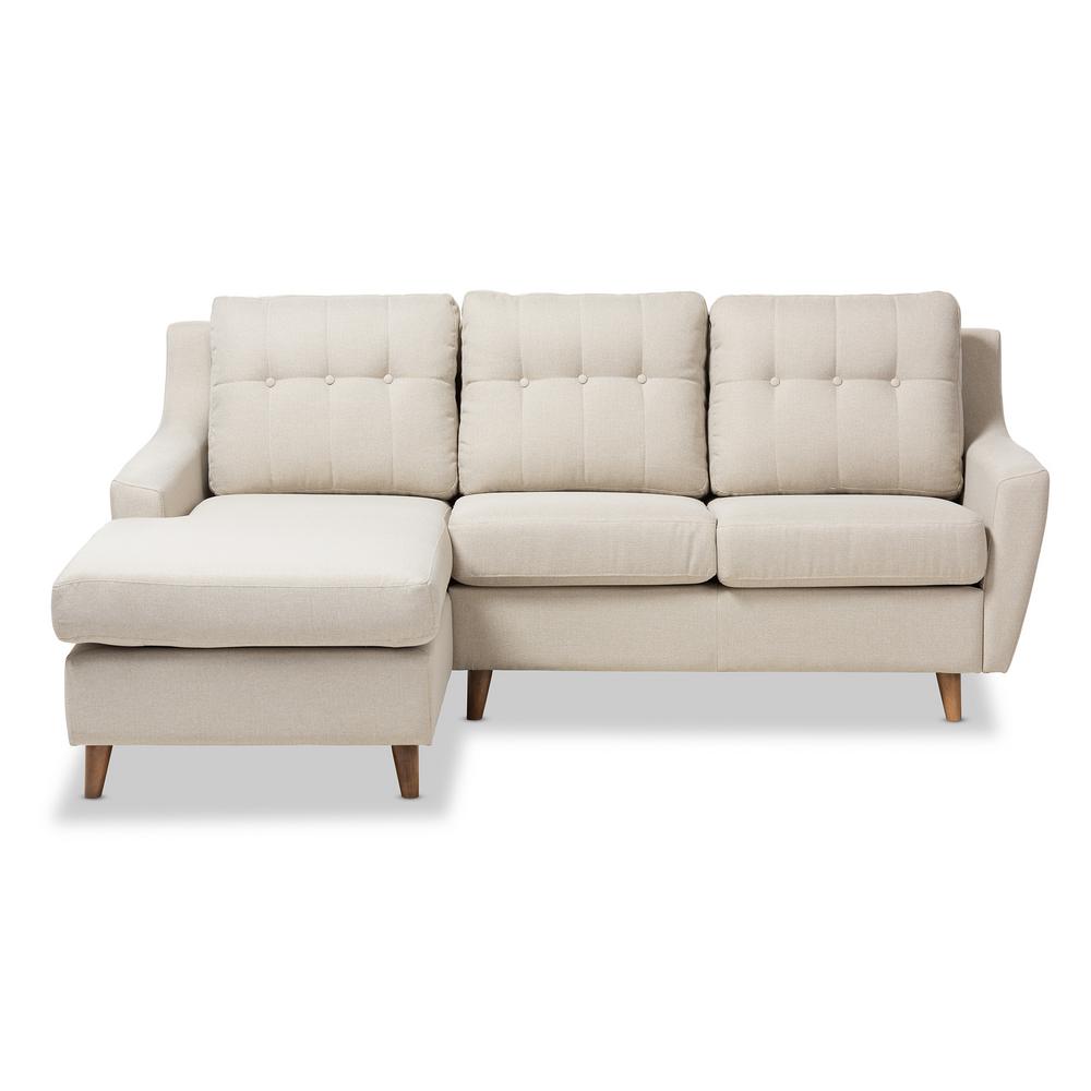 Baxton Studio Mckenzie 2-Piece Contemporary Beige Fabric Upholstered ...