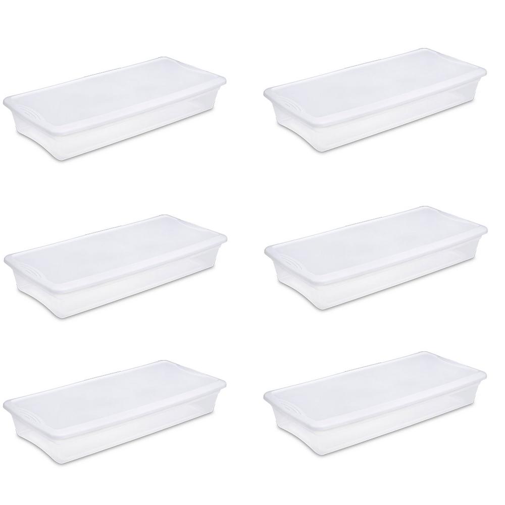 White and Navy Blue 6 Packs Ucake Plastic Storage Baskets