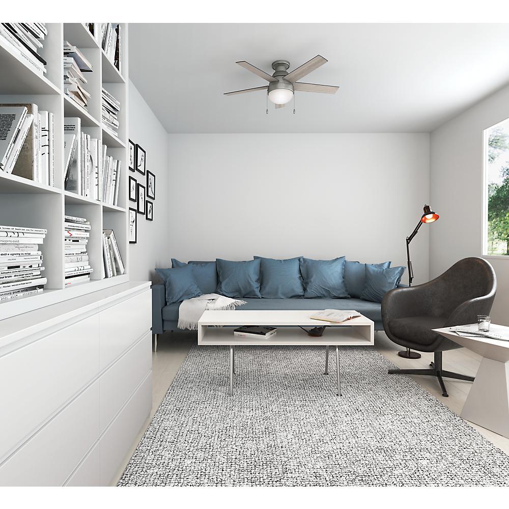 Hunter Anslee 46 In Indoor Low Profile Matte Silver Ceiling Fan Hunter Anslee 46 In Indoor Low Profile