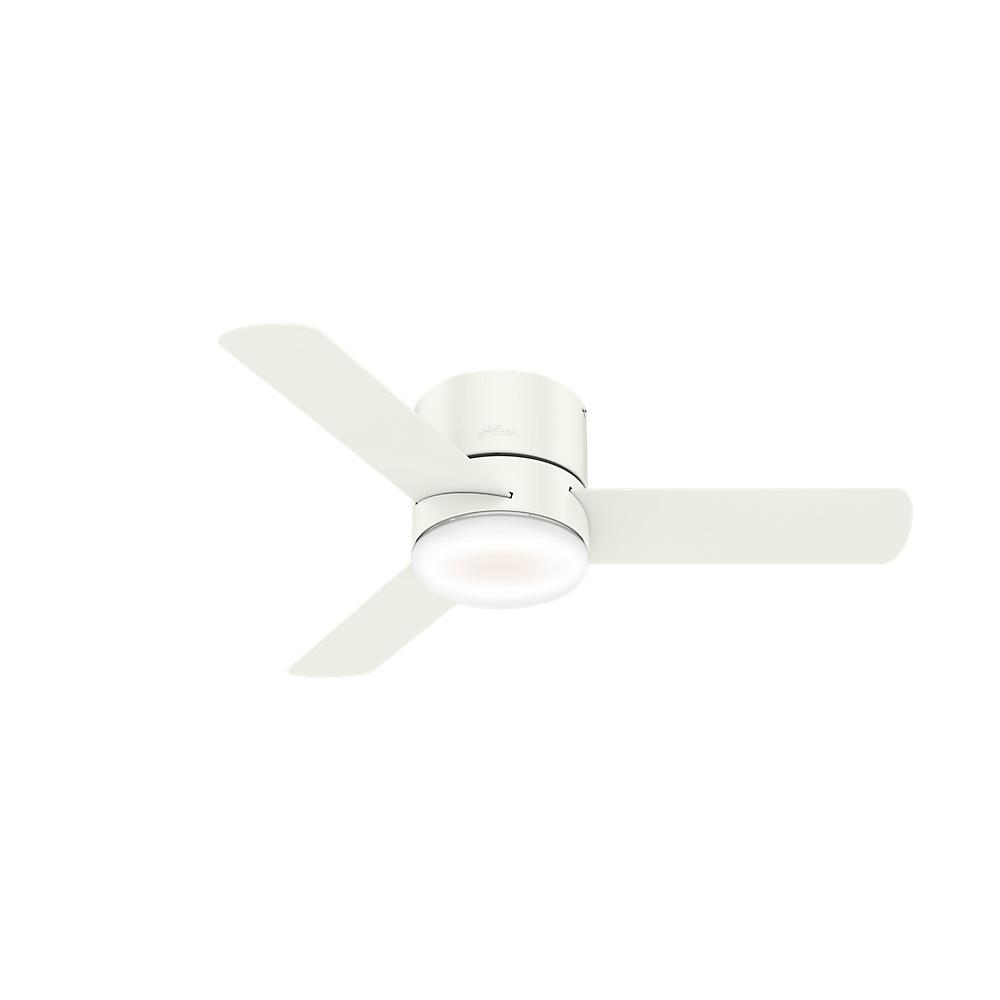 White Integrated Flush Mount Ceiling Fans Lighting The