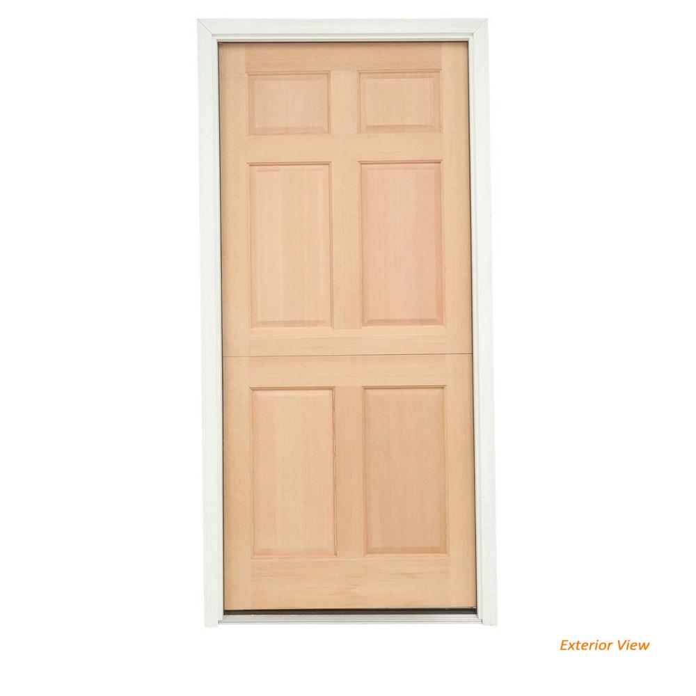 Jeld Wen 32 In X 80 6 Panel Unfinished Dutch Left Hand Inswing 6 Panel Unfinished Dutch Right Hand Inswing Wood Prehung Front Door W Brickmould