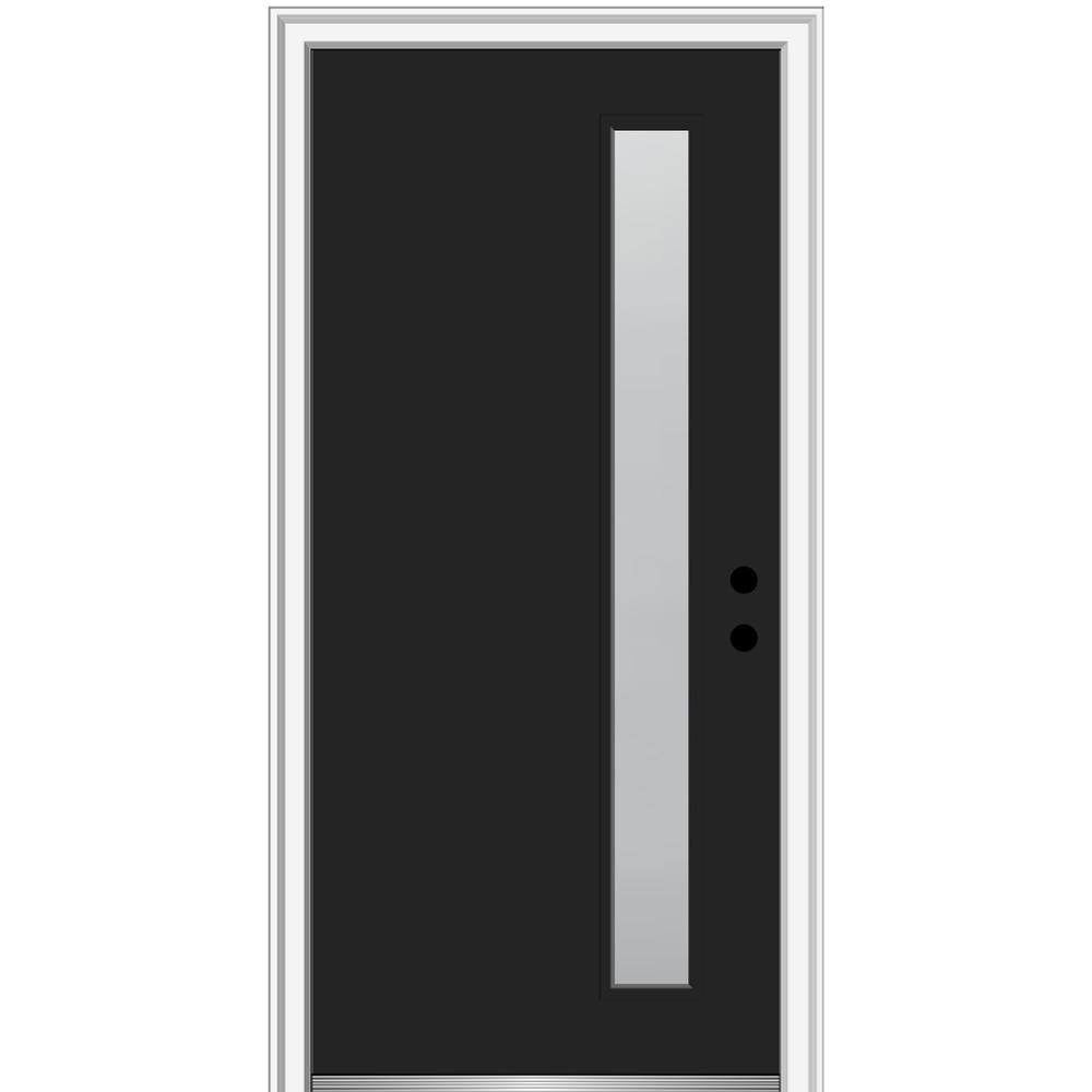 Mmi Door 36 In X 80 Viola Left Hand Inswing 1 Lite Frosted Glass Painted Fiberglass Prehung Front On 4 9 16 Frame