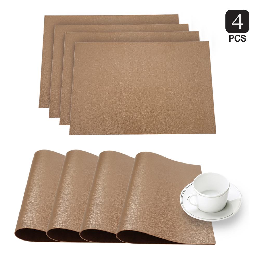 Dainty Home Pebble Ivory Faux Leather Placemat (Set of 4)4PEPMIV The