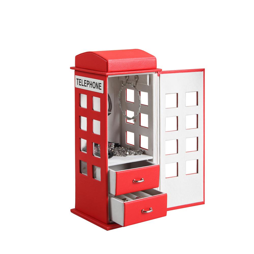 Ore International 11 5 In British Telephone Booth Red Leather