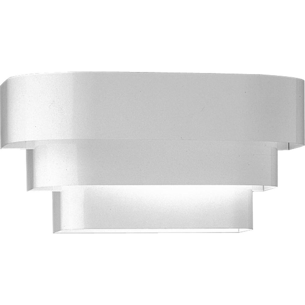 Progress Lighting 1 Light White Wall Sconce With Metal Shade P7103 White Wall Sconce With Metal Shade