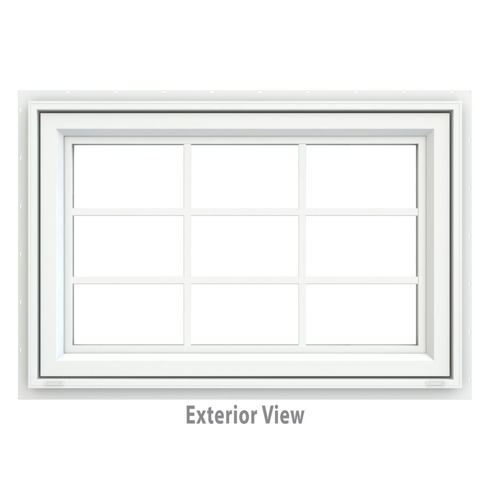 35.5 in. x 29.5 in. awning vinyl window with grids